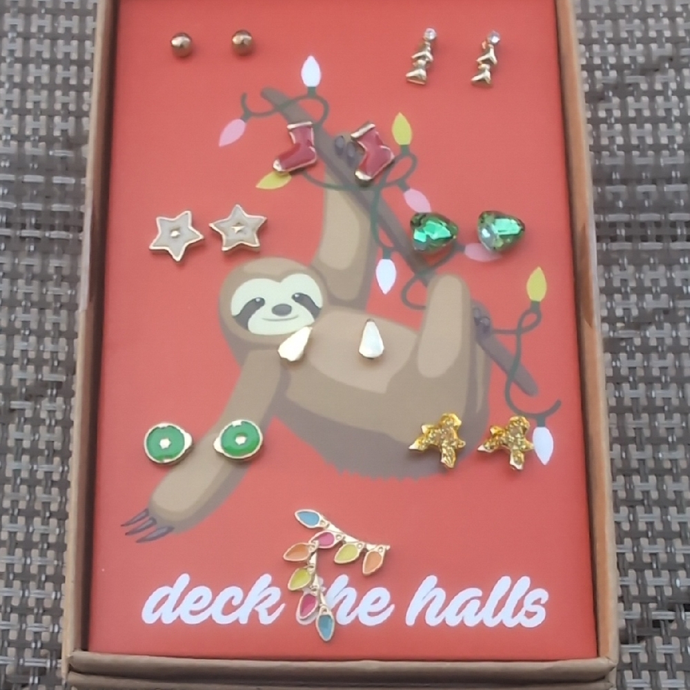 Festive Kids Jewelry Set - Gold, Green, Red